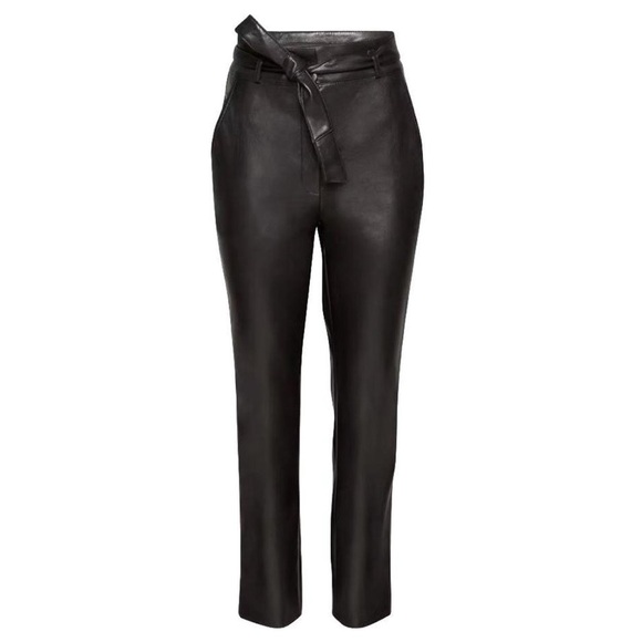 Aritzia Babaton Vegan Leather Belted Pants - Picture 1 of 6